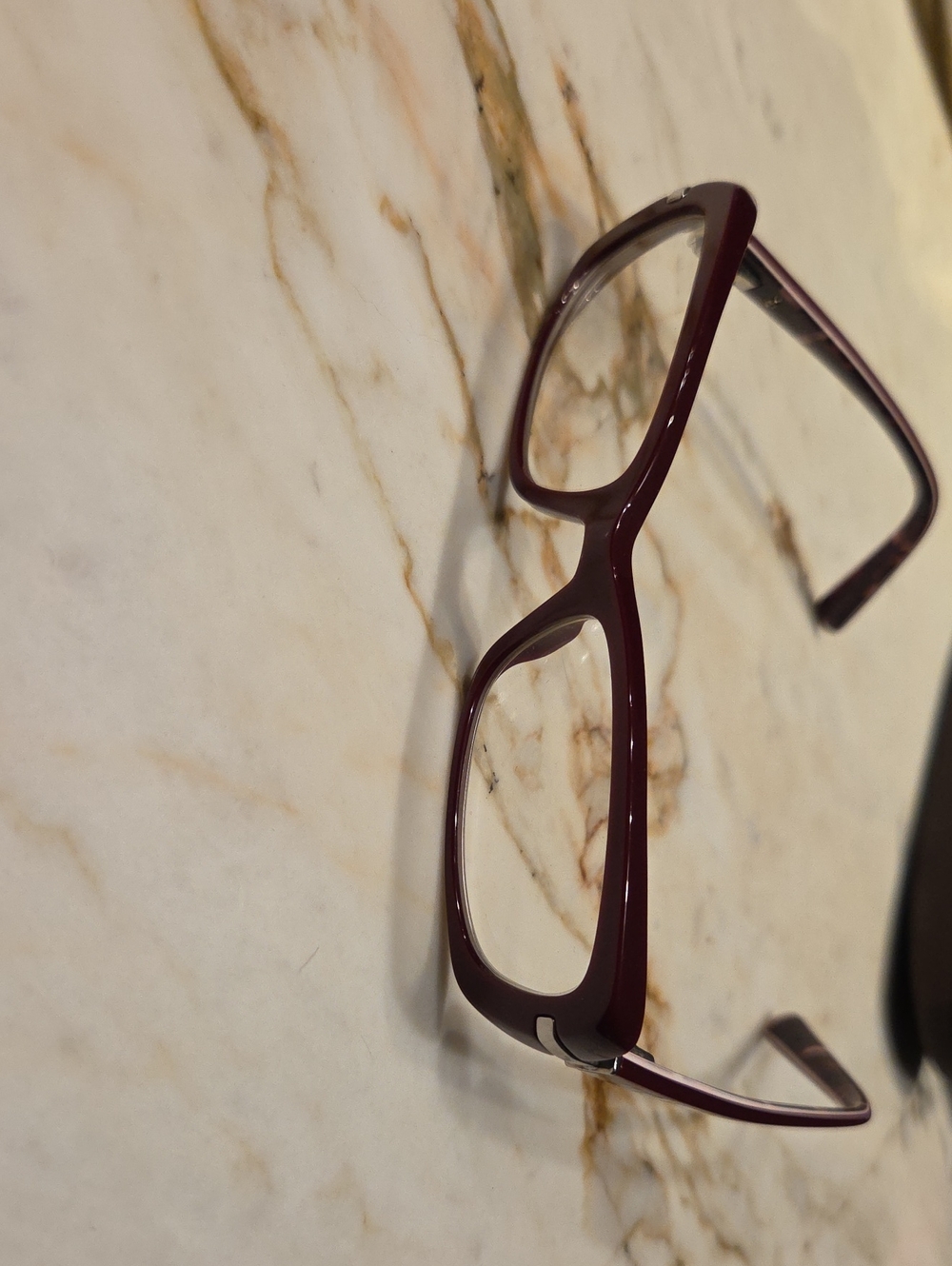 Designer Prada Burgundy Rectangular Eyeglass Frames